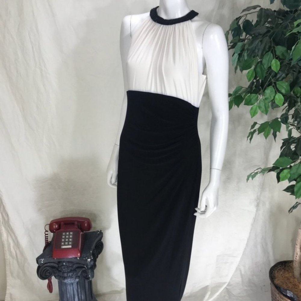 Ralph Lauren black and white evening gown